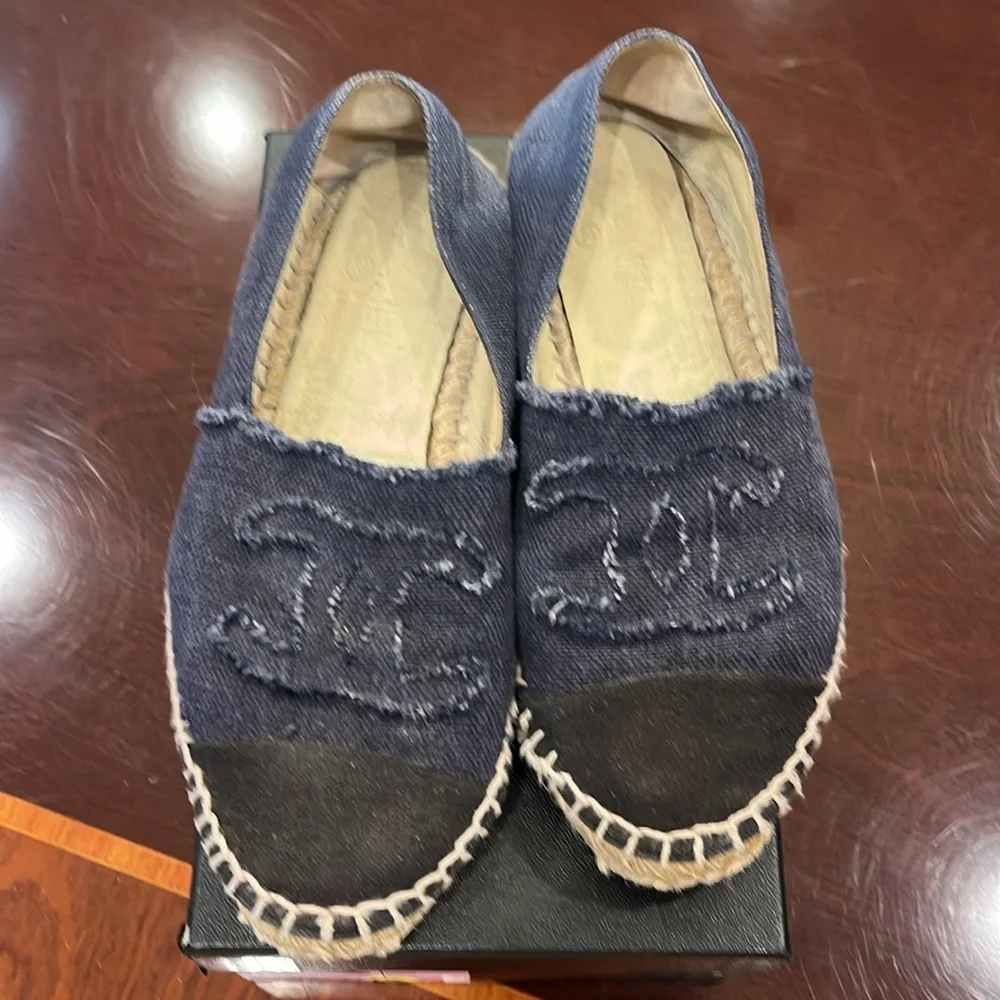 Chanel Navy Espadrilles